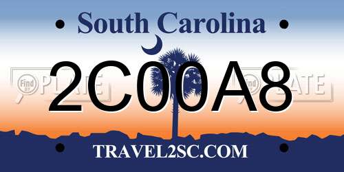 2C00A8 South Carolina License Plate