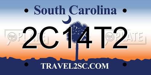 2C14T2 South Carolina License Plate