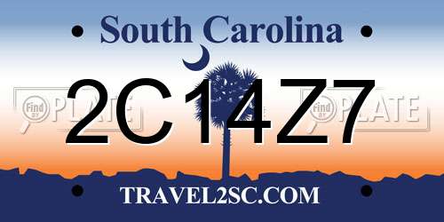 2C14Z7 South Carolina License Plate