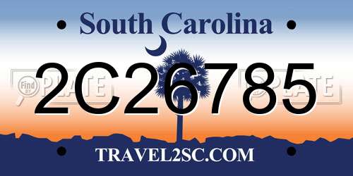 2C26785 South Carolina License Plate