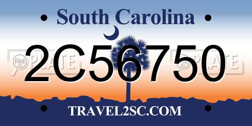 2C56750 South Carolina License Plate