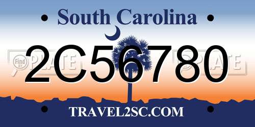 2C56780 South Carolina License Plate