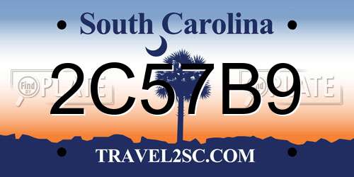 2C57B9 South Carolina License Plate