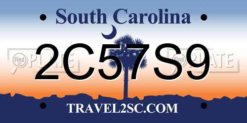 2C57S9 South Carolina License Plate