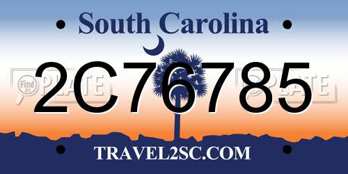 2C76785 South Carolina License Plate