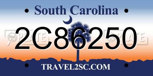 2C86250 South Carolina License Plate