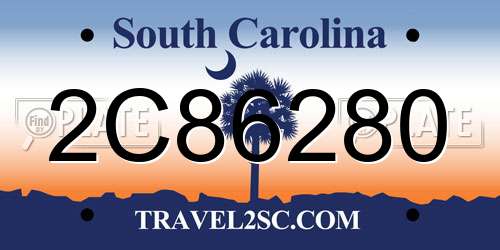2C86280 South Carolina License Plate