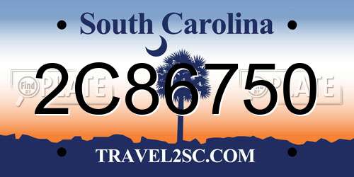 2C86750 South Carolina License Plate