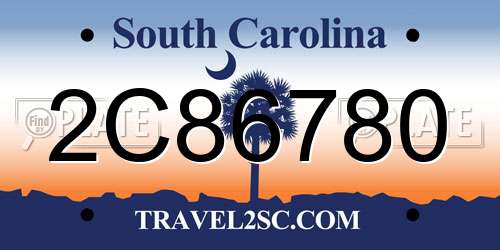 2C86780 South Carolina License Plate