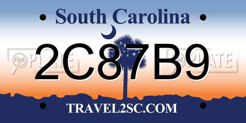 2C87B9 South Carolina License Plate