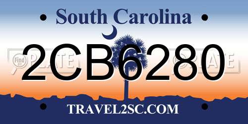2CB6280 South Carolina License Plate