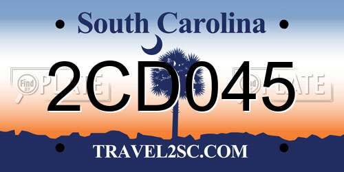 2CD045 South Carolina License Plate