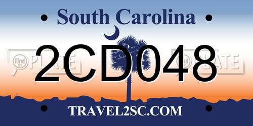 2CD048 South Carolina License Plate