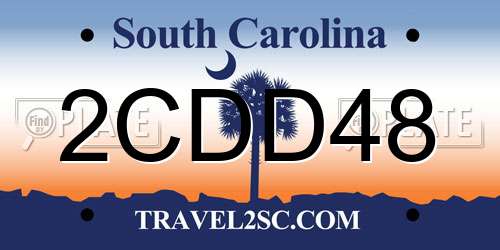 2CDD48 South Carolina License Plate