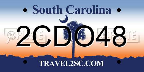 2CDO48 South Carolina License Plate