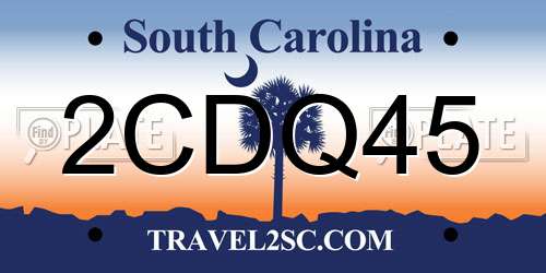 2CDQ45 South Carolina License Plate