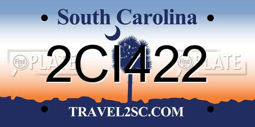 2CI422 South Carolina License Plate