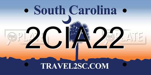 2CIA22 South Carolina License Plate