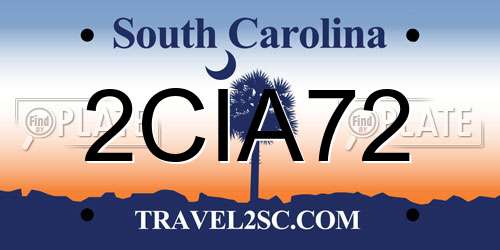 2CIA72 South Carolina License Plate