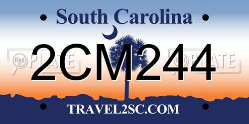 2CM244 South Carolina License Plate
