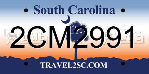 2CM2991 South Carolina License Plate