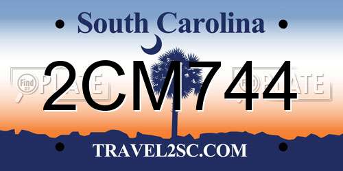 2CM744 South Carolina License Plate