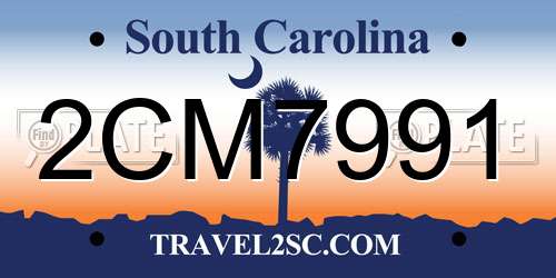2CM7991 South Carolina License Plate