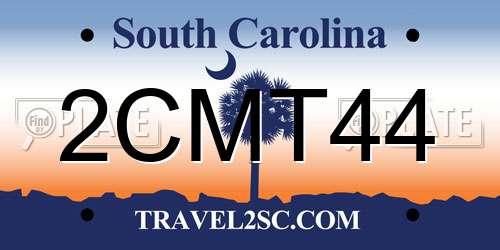 2CMT44 South Carolina License Plate