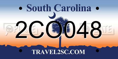2CO048 South Carolina License Plate