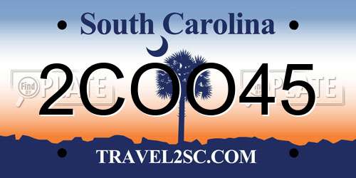 2COO45 South Carolina License Plate