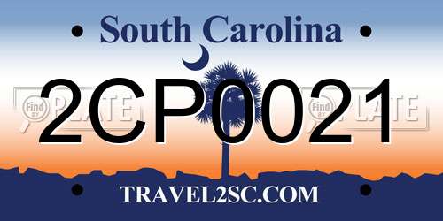 2CP0021 South Carolina License Plate