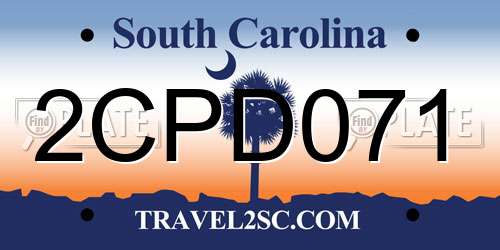 2CPD071 South Carolina License Plate