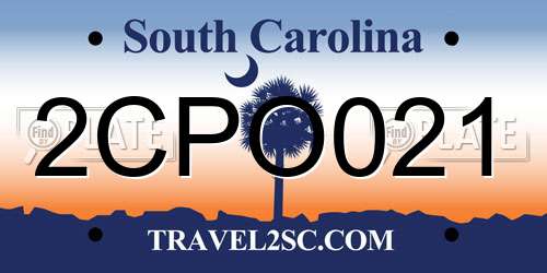 2CPO021 South Carolina License Plate