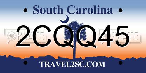2CQQ45 South Carolina License Plate
