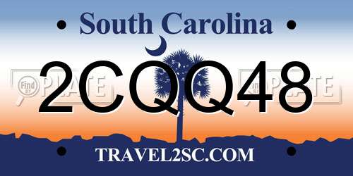 2CQQ48 South Carolina License Plate