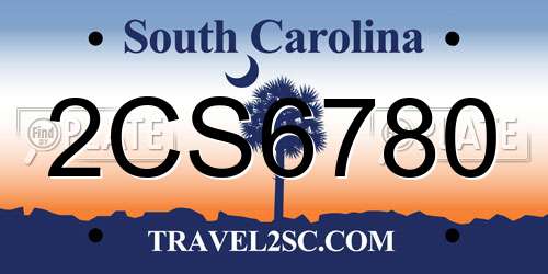 2CS6780 South Carolina License Plate