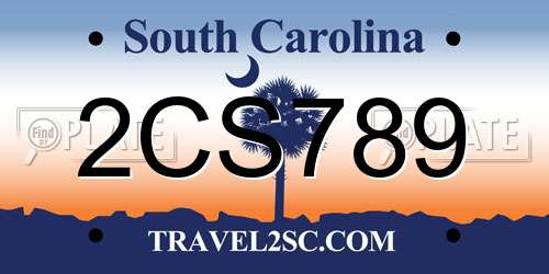 2CS789 South Carolina License Plate
