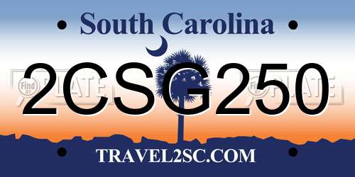 2CSG250 South Carolina License Plate