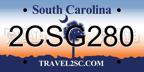 2CSG280 South Carolina License Plate