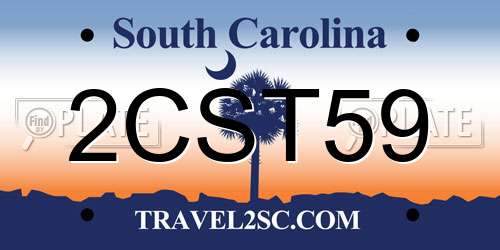 2CST59 South Carolina License Plate