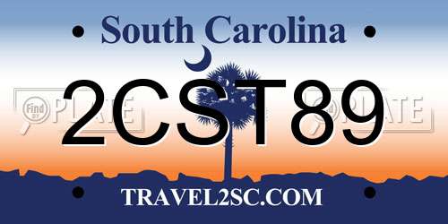 2CST89 South Carolina License Plate