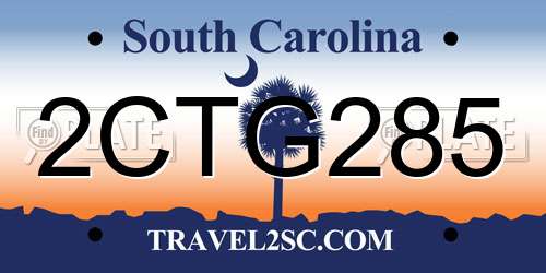 2CTG285 South Carolina License Plate