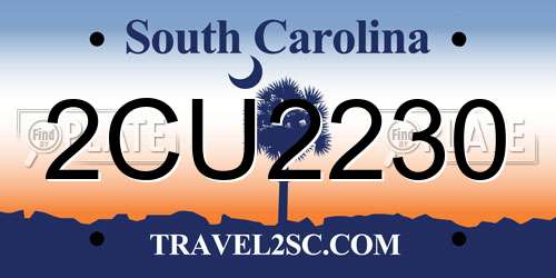 2CU2230 South Carolina License Plate