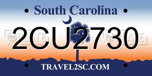 2CU2730 South Carolina License Plate