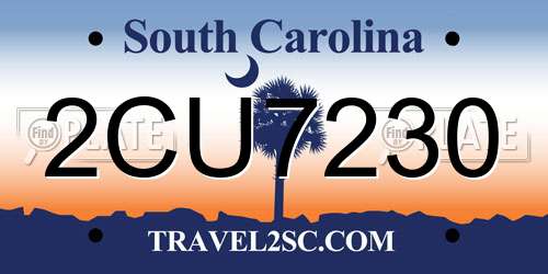 2CU7230 South Carolina License Plate