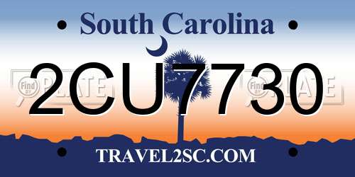 2CU7730 South Carolina License Plate