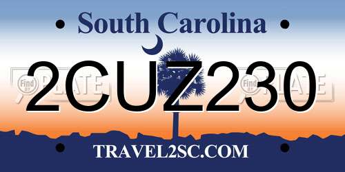 2CUZ230 South Carolina License Plate