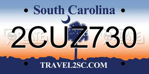 2CUZ730 South Carolina License Plate