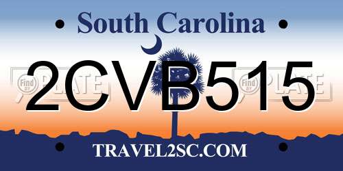 2CVB515 South Carolina License Plate