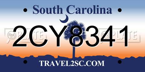 2CY8341 South Carolina License Plate
